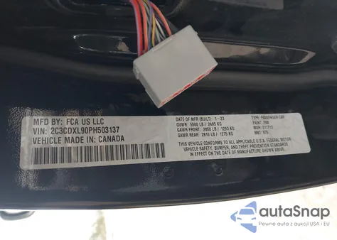 2023 Dodge Charger Srt Redeye Jailbreak z USA, uszkodzony, nr VIN 2C3CDXL90PH503137